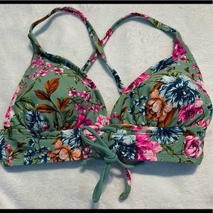 Flowery bathing suit top